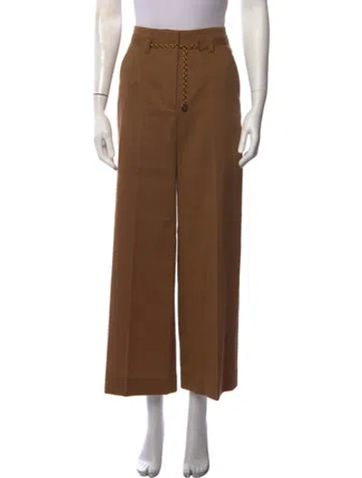 Pre-owned Veronica Beard Virgin Wool Wide Leg Pants In Neutrals