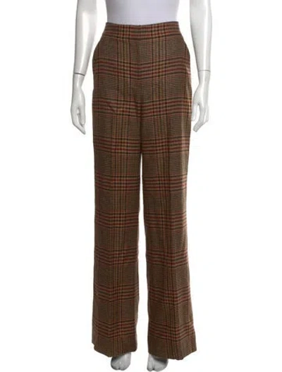 Pre-owned Veronica Beard Virgin Wool Wide Leg Pants W/ Tags In Brown