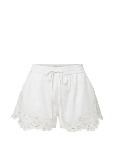 Veronica Beard Vivaldi Lace-trim Shorts In White