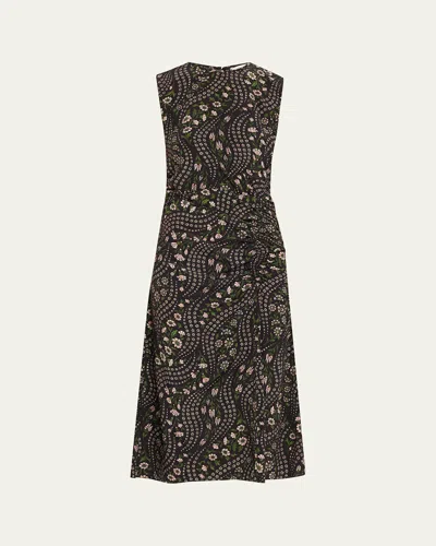 VERONICA BEARD VIVIANA FLORAL SILK MIDI DRESS