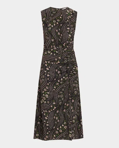 VERONICA BEARD VIVIANA FLORAL SILK MIDI DRESS