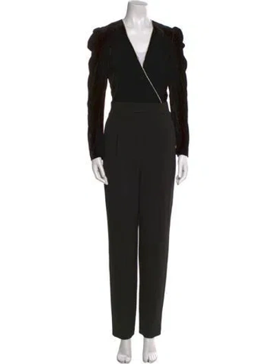 Pre-owned Veronica Beard V-neck Jumpsuit In Black