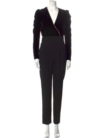 Pre-owned Veronica Beard V-neck Jumpsuit In Black