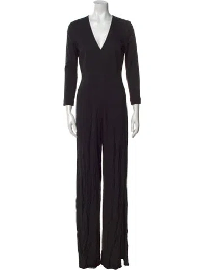 Pre-owned Veronica Beard V-neck Jumpsuit In Black