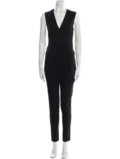 Pre-owned Veronica Beard V-neck Jumpsuit In Black