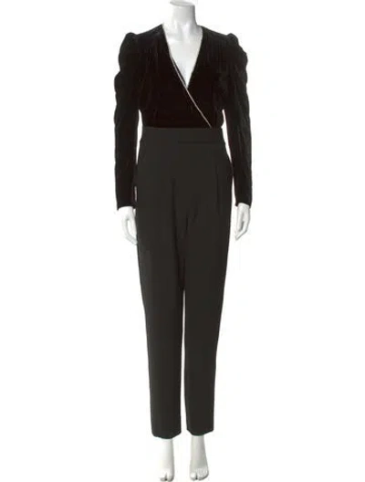 Pre-owned Veronica Beard V-neck Jumpsuit In Black