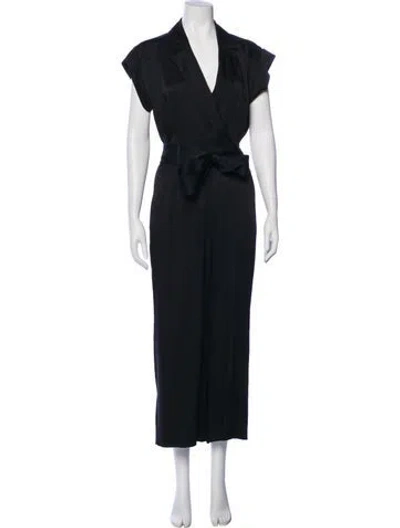 Pre-owned Veronica Beard V-neck Jumpsuit In Black