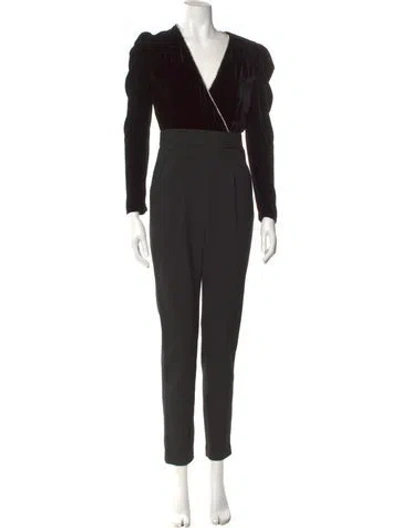 Pre-owned Veronica Beard V-neck Jumpsuit In Black