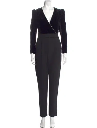 Pre-owned Veronica Beard V-neck Jumpsuit In Black