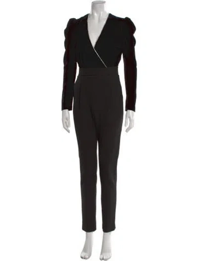 Pre-owned Veronica Beard V-neck Jumpsuit In Black