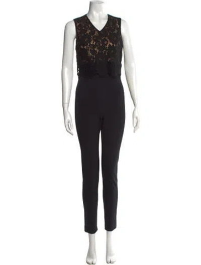 Pre-owned Veronica Beard V-neck Jumpsuit In Black