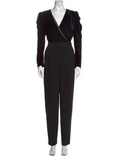 Pre-owned Veronica Beard V-neck Jumpsuit In Black