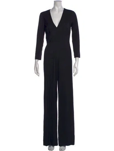 Pre-owned Veronica Beard V-neck Jumpsuit In Black