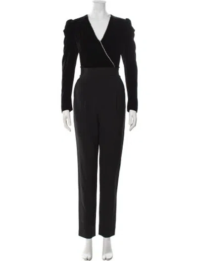 Pre-owned Veronica Beard V-neck Jumpsuit In Black