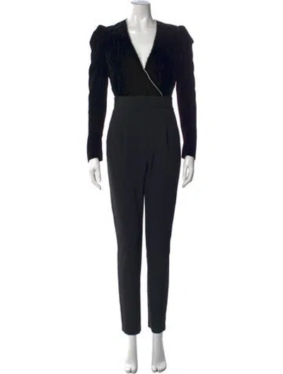 Pre-owned Veronica Beard V-neck Jumpsuit In Black
