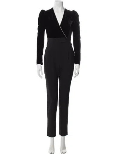 Pre-owned Veronica Beard V-neck Jumpsuit In Black