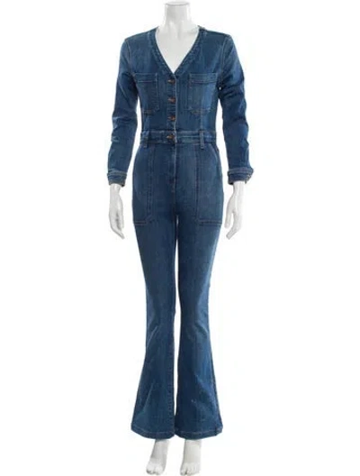 Pre-owned Veronica Beard V-neck Jumpsuit In Blue