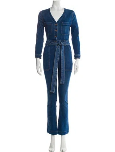 Pre-owned Veronica Beard V-neck Jumpsuit In Blue