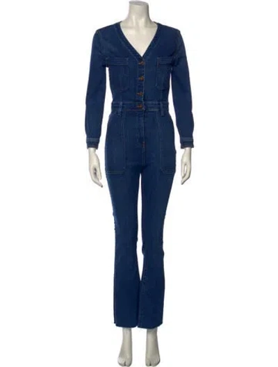 Pre-owned Veronica Beard V-neck Jumpsuit In Blue