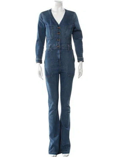 Pre-owned Veronica Beard V-neck Jumpsuit In Blue