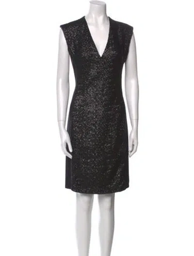 Pre-owned Veronica Beard V-neck Knee-length Dress In Black