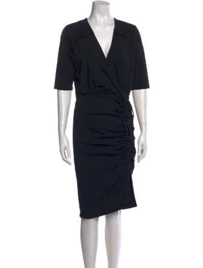 Pre-owned Veronica Beard V-neck Knee-length Dress In Black