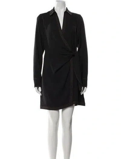 Pre-owned Veronica Beard V-neck Knee-length Dress In Black