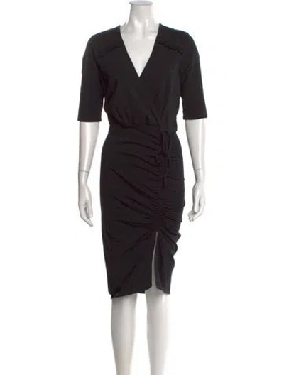 Pre-owned Veronica Beard V-neck Knee-length Dress In Black