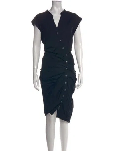 Pre-owned Veronica Beard V-neck Knee-length Dress In Black