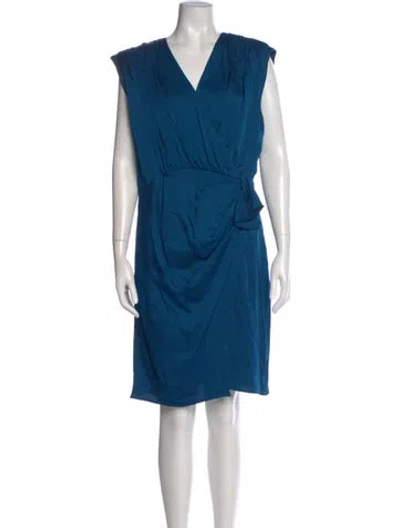Pre-owned Veronica Beard V-neck Knee-length Dress In Blue