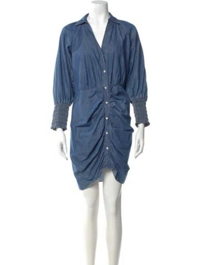 Pre-owned Veronica Beard V-neck Knee-length Dress In Blue
