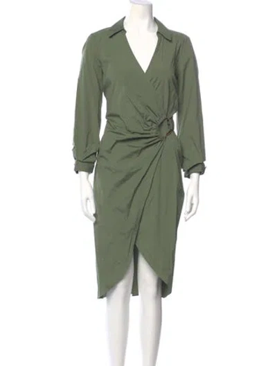 Pre-owned Veronica Beard V-neck Knee-length Dress In Green