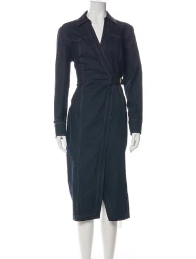 Pre-owned Veronica Beard V-neck Knee-length Dress In Green