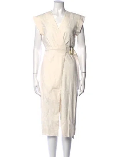 Pre-owned Veronica Beard V-neck Knee-length Dress W/ Tags In White