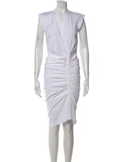 Pre-owned Veronica Beard V-neck Knee-length Dress In White