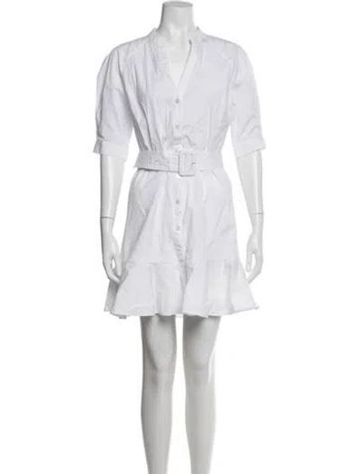 Pre-owned Veronica Beard V-neck Knee-length Dress In White