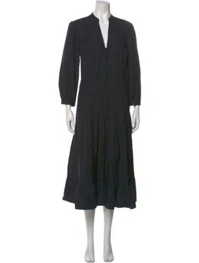 Pre-owned Veronica Beard V-neck Long Dress In Black