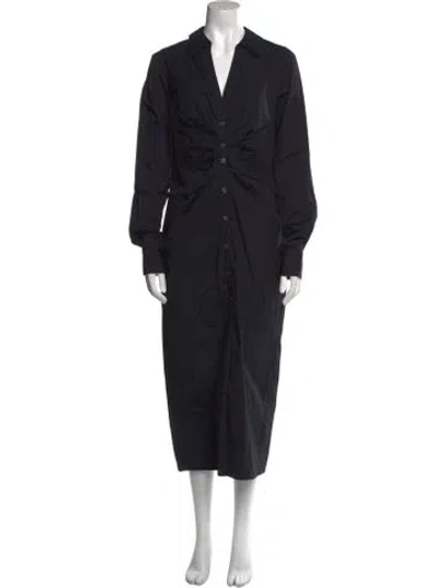 Pre-owned Veronica Beard V-neck Long Dress In Black