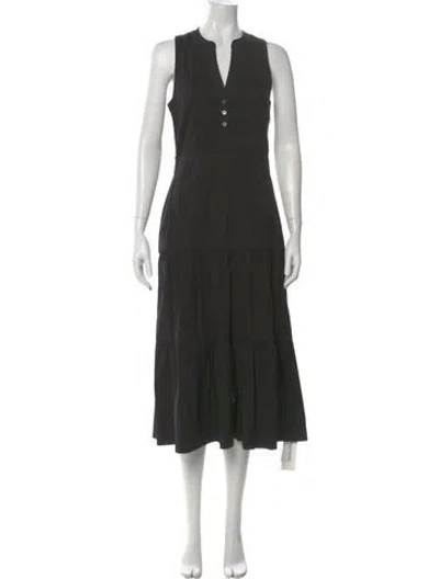 Pre-owned Veronica Beard V-neck Long Dress In Black