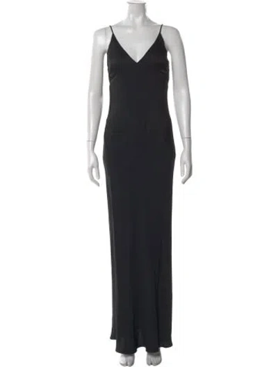 Pre-owned Veronica Beard V-neck Long Dress In Black
