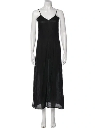 Pre-owned Veronica Beard V-neck Long Dress In Black