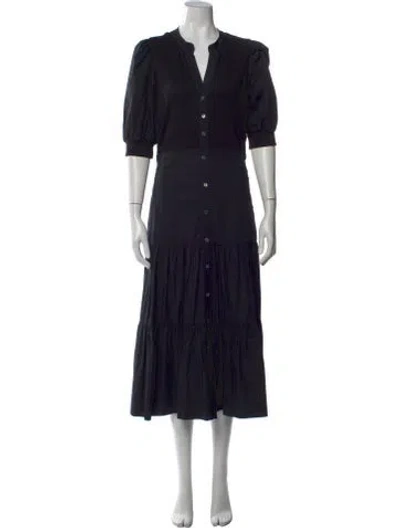 Pre-owned Veronica Beard V-neck Long Dress In Black