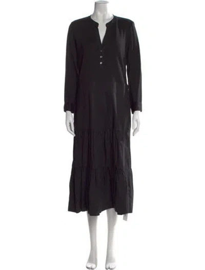 Pre-owned Veronica Beard V-neck Long Dress In Black