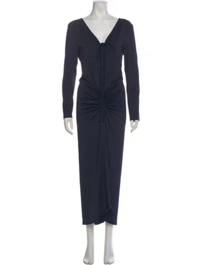 Pre-owned Veronica Beard V-neck Long Dress In Blue