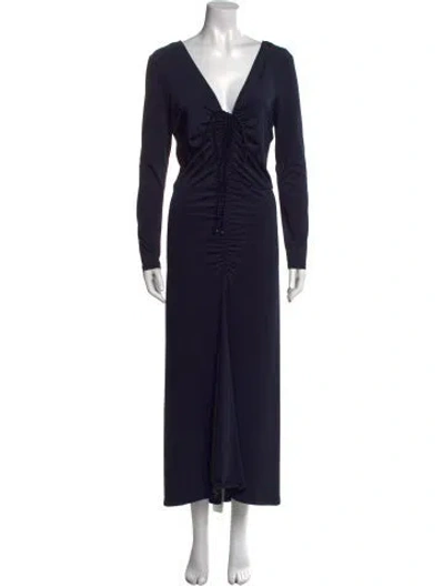 Pre-owned Veronica Beard V-neck Long Dress In Blue