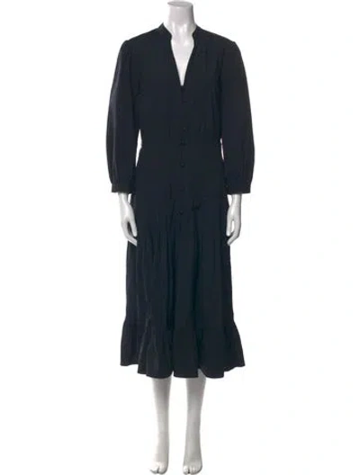 Pre-owned Veronica Beard V-neck Long Dress In Blue