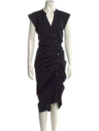 Pre-owned Veronica Beard V-neck Long Dress In Blue