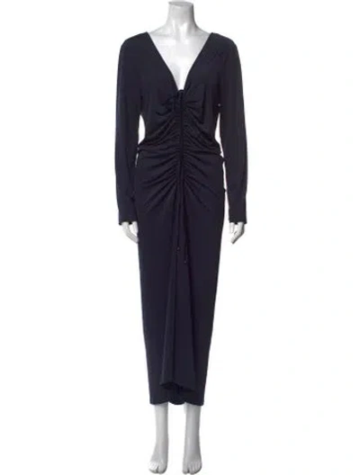 Pre-owned Veronica Beard V-neck Long Dress In Blue