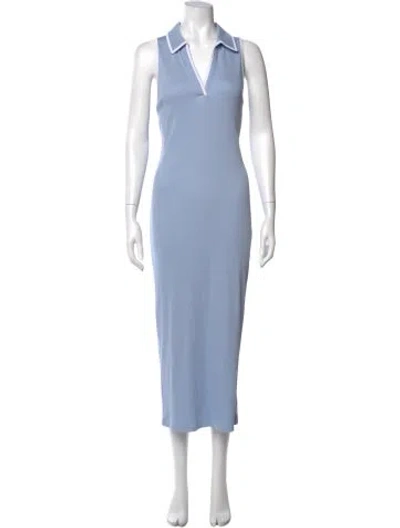 Pre-owned Veronica Beard V-neck Long Dress In Blue