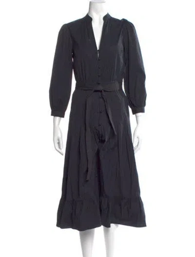 Pre-owned Veronica Beard V-neck Long Dress In Blue